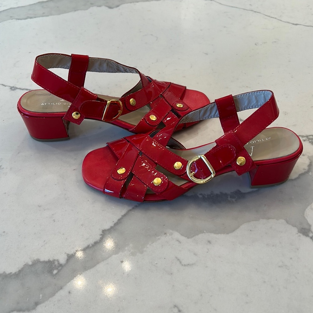 AGL red patent sandals